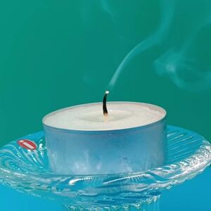 Set of 2 VTG 1980s Iitala Finland "Poppa" Clear Glass Crystal Candle Holders